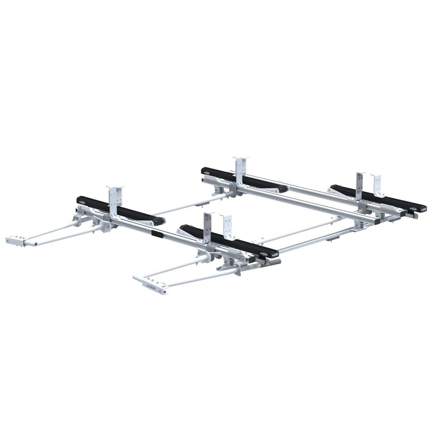 Max Rack Low Roof Drop Down Ladder Rack, Double Side, 3 Bar, Ford Transit LR RWB – 1850-FTR3