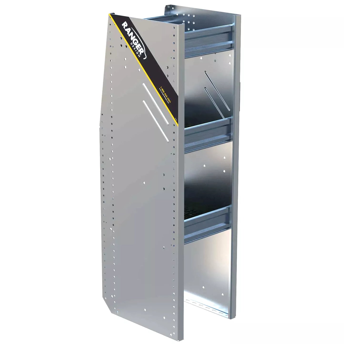 N4 Composite Aluminum Van Shelving, Bookshelf, 12″ Wide, 3 Trays – N4-RA12-3C
