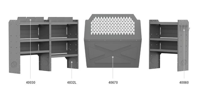 Deluxe Commercial 43" H Shelves - Transit Connect