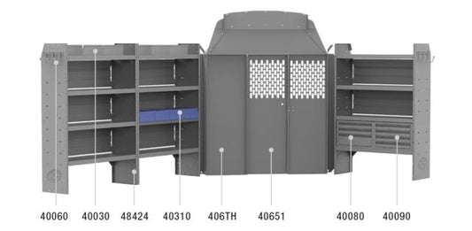 General Service 60" H Shelves - Transit 148" WB High Roof