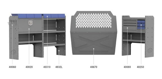 Electrical Contractor 43" H Shelves - Transit Connect