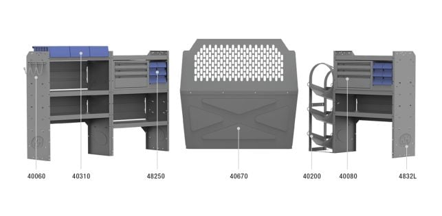 HVAC Packages 43" H Shelves - ProMaster City