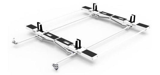 Drop Down HD Aluminum Ladder Rack - Double - Preassembled - High Roof Vans