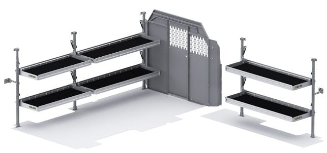 Folding Shelves Package - Transit 148" WB Low Roof