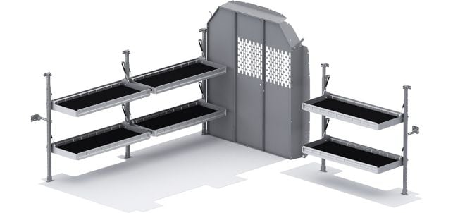 Folding Shelves Package - Transit 130" WB Mid Roof