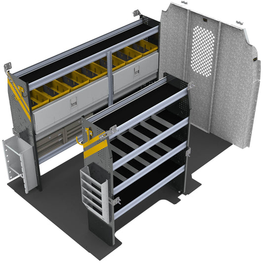Electrician Van Shelving Package, Ford Transit Med Roof, 130”  WB – FTR-11