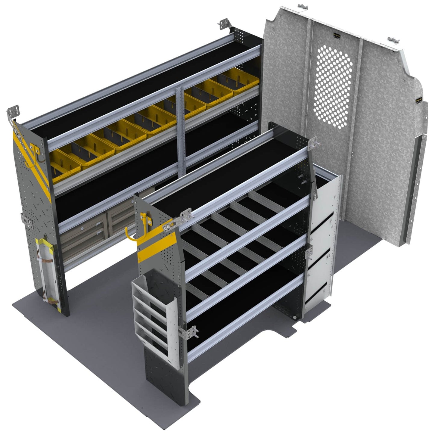 HVAC Van Shelving Package, Ford Transit Med Roof, 130”  WB – FTR-12