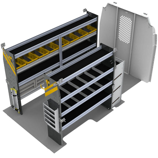 HVAC Van Shelving Package, Ford Transit Med Roof, 148”  WB – FTM-12