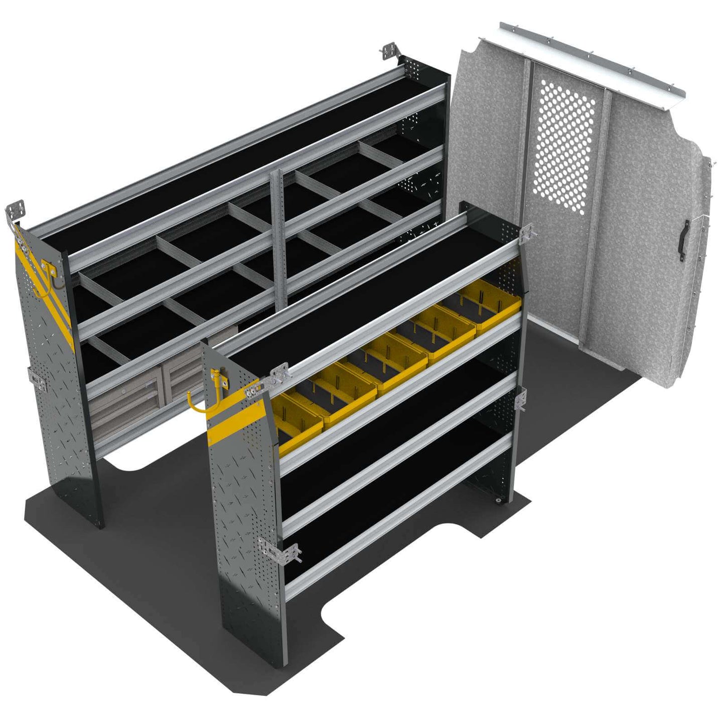 Mobile Service & Plumbing Van Van Shelving Package, Mercedes Sprinter, 144”  WB – DLS-16