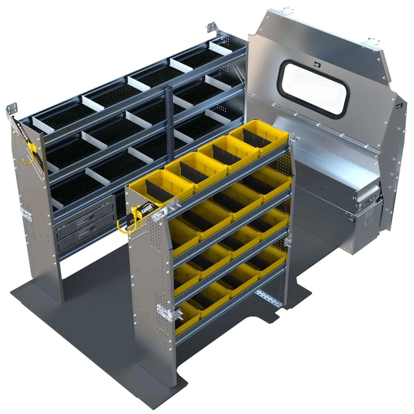 Aluminum Van Shelving Package, Ford Transit Med Roof, 130”  WB – FTR-27