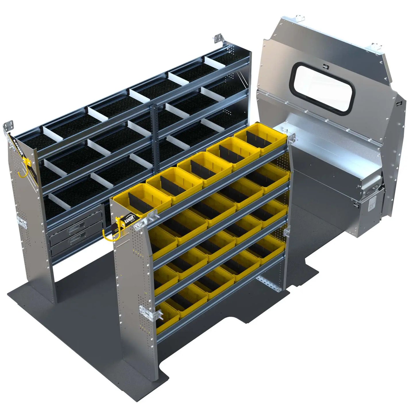 Aluminum Van Shelving Package, Ford Transit Med Roof, 148”  WB – FTM-27