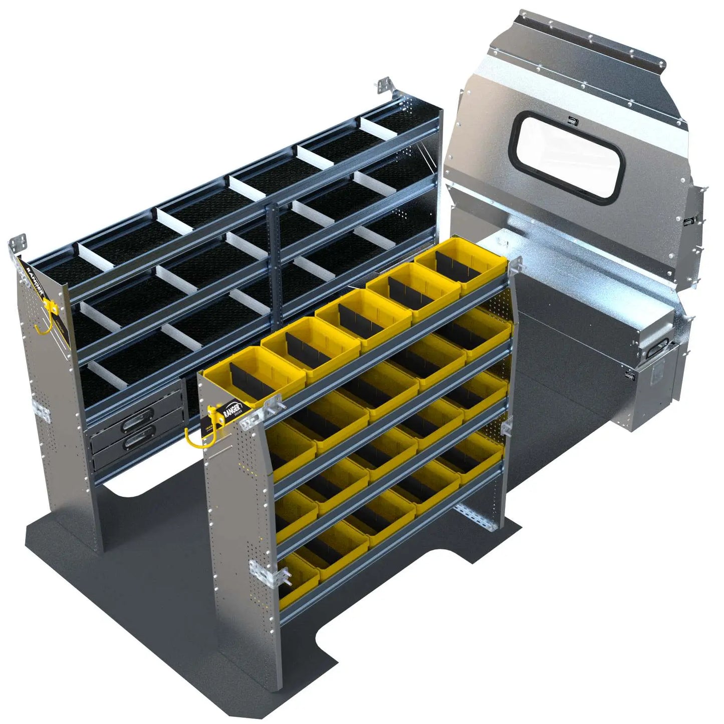 Aluminum Van Shelving Package, Mercedes Sprinter, 144”  WB – DHS-27