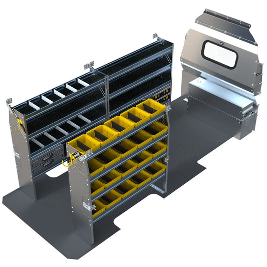 Aluminum Van Shelving Package, Mercedes Sprinter, 170”  WB – DHL-27