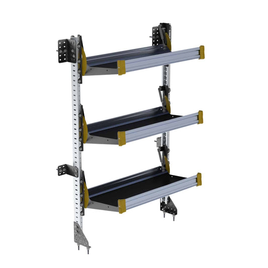 Fold-Away Cargo Van Foldable Shelving System, 3 Levels, 65″h x 36″w – F5-RA36-3