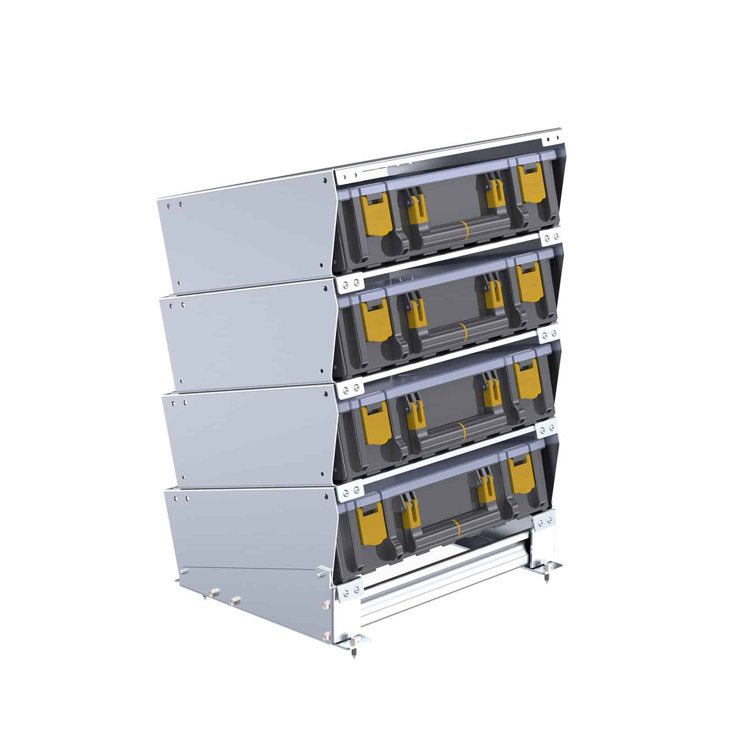 Partskeeper floor mount cabinet with 4 carry cases