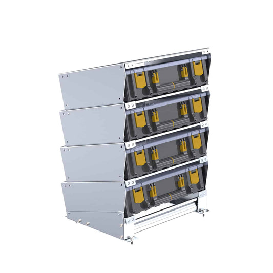 Partskeeper floor mount cabinet with 4 carry cases