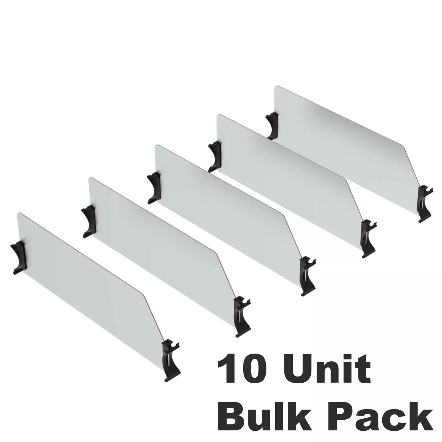 Van Shelving Set of 5 High Dividers with Clips, 18″ Depth, 10 Bulk Pack – 62-UDH18x10