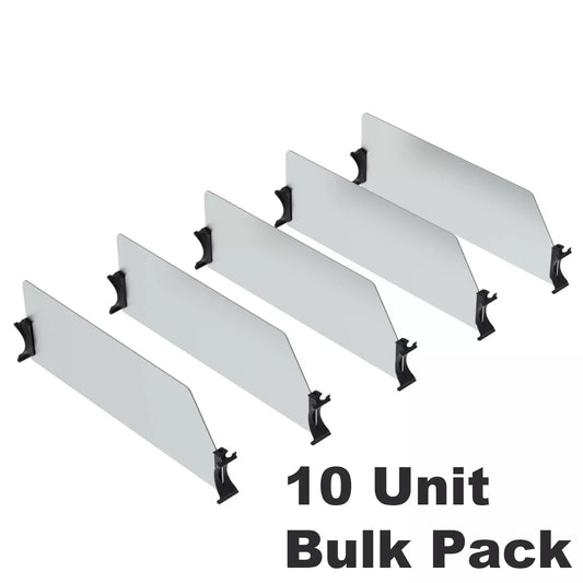 Van Shelving Set of 5 High Dividers with Clips, 18″ Depth, 10 Bulk Pack – 62-UDH18x10