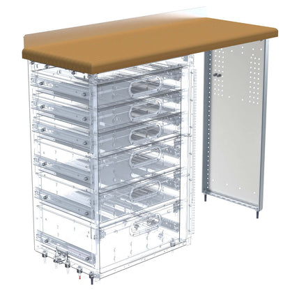 Workbench, aluminum w/hardwood top, 1 end panel, cabinet not included, 18"d x 48"w x 40"h