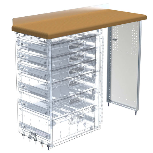 Workbench, aluminum w/hardwood top, 1 end panel, cabinet not included, 18"d x 48"w x 40"h