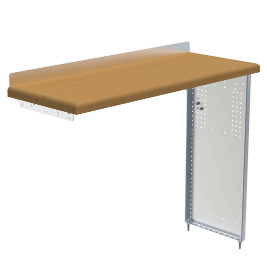 Workbench, aluminum w/hardwood top, 1 end panel, cabinet not included, 18"d x 48"w x 40"h